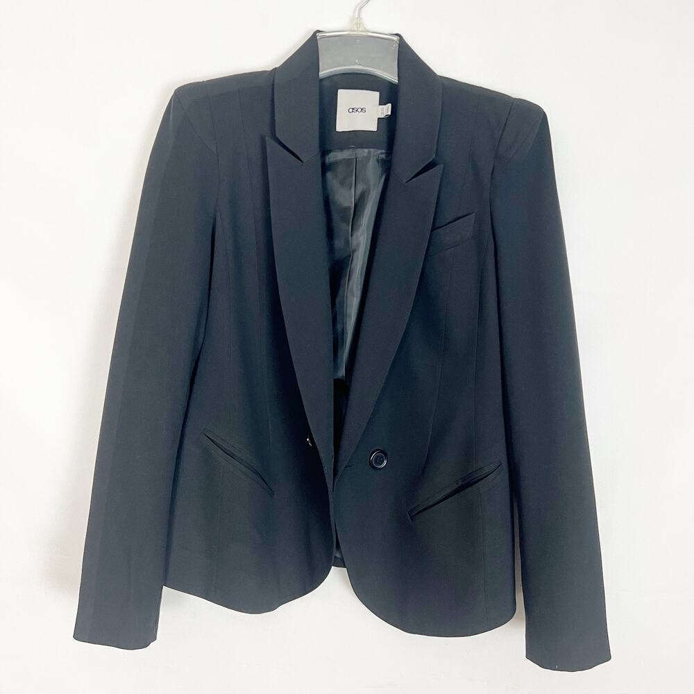 ASOS Women's Button Front Black Blazer Size 10